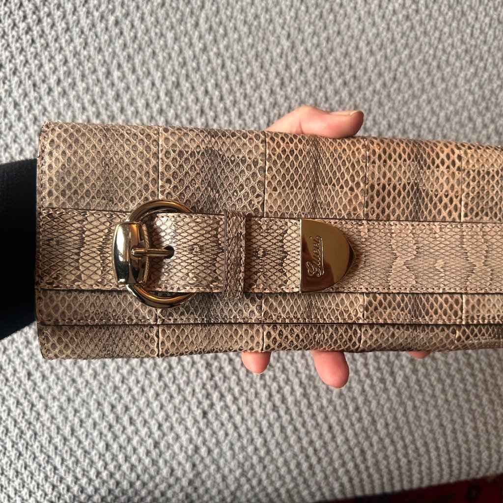 Gucci Romy Python Buckle Purse